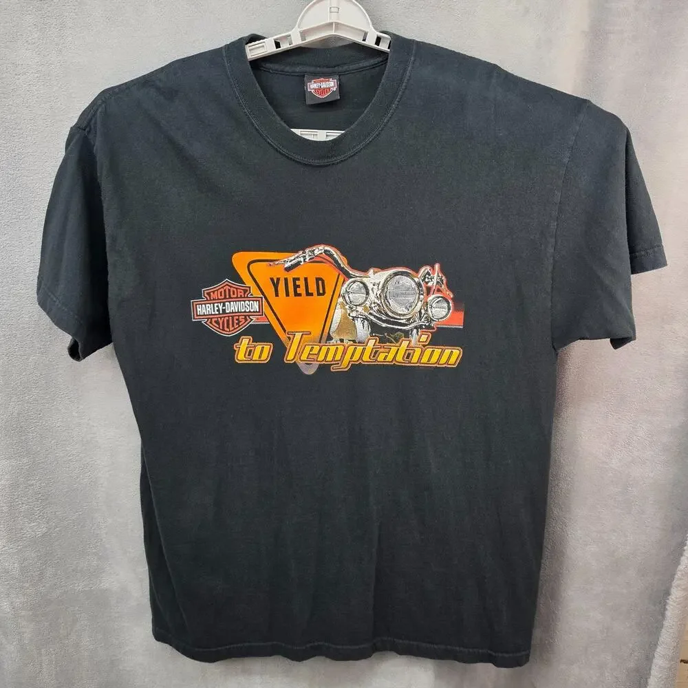 Harley Davidson Aces & Eights Yield To Temptation T Shirt Men XL Mason Ohio Bike